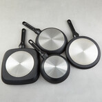 BergHOFF DiNA Helix 5pc Nonstick Specialty Pan Set with Turner, Recycled Aluminum