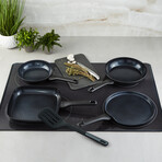 BergHOFF DiNA Helix 5pc Nonstick Specialty Pan Set with Turner, Recycled Aluminum