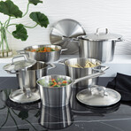 BergHOFF DiNA Meta 10pc Recycled 18/10 Stainless Steel Cookware Set