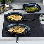 BergHOFF DiNA Helix 3pc Nonstick Specialty Cookware Set, Recycled Aluminum