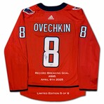 Ovechkin // Goal Record Ltd Ed /8 // Capitals Red Jersey Signed