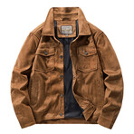 Faux Suede Jacket // Khaki (M)