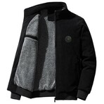 Corduroy Faux Shearling-lined Jacket // Black (2XL)