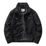 Faux Suede Jacket // Black (M)