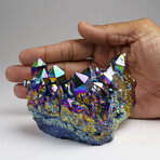 Rainbow Aura Quartz Crystal Cluster // 491.1 grams