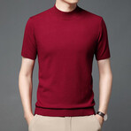 Solid Mockneck T-shirt // Burgundy (2XL)