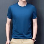 Solid Crewneck T-shirt // Dark Blue (L)
