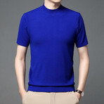 Solid Mockneck T-shirt // Electric (2XL)