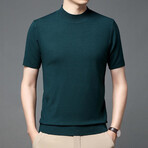 Solid Mockneck T-shirt // Dark Emerald (XL)