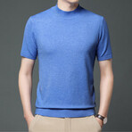 Solid Mockneck T-shirt // Light Blue (XL)