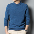 Solid Crewneck Pullover // Blue (XL)