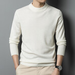 Solid Crewneck Pullover // White (L)