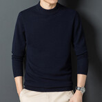 Solid Crewneck Pullover // Navy Blue (M)