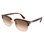 Men's // Persol PO3327S 24/51 Square Sunglasses // Havana Gold + Brown Gradient Lenses