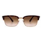 Men's // Persol PO3327S 24/51 Square Sunglasses // Havana Gold + Brown Gradient Lenses