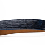 Riccardo Caiman Belly Leather Belt // Navy (36)