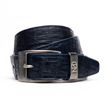 Riccardo Caiman Belly Leather Belt // Navy (36)