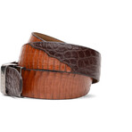Moncalieri Alligator & Cobra Leather Belt // Brown + Cognac (36)