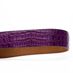 Silvio Caiman Back Leather Belt // Purple (48)