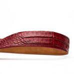 Riccardo Caiman Belly Leather Belt // Red (44)