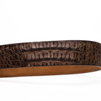 Silvio Caiman Back Leather Belt // Washed Brown (44)