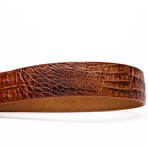 Silvio Caiman Back Leather Belt // Cognac Rustic (48)