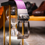 Silvio Caiman Back Leather Belt // Purple (48)
