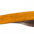Massimo Caiman Flank Leather Belt // Brown (44)