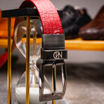 Riccardo Caiman Belly Leather Belt // Red (44)