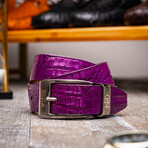Silvio Caiman Back Leather Belt // Purple (48)