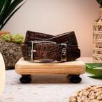Riccardo Caiman Belly Leather Belt // Brown (44)