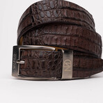 Riccardo Caiman Belly Leather Belt // Brown (44)