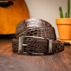 Massimo Caiman Flank Leather Belt // Brown (44)