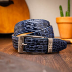 Massimo Caiman Flank Leather Belt // Navy (44)