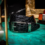 Massimo Caiman Flank Leather Belt // Black (44)