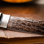 Massimo Caiman Flank Leather Belt // Brown (44)