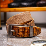 Giovanni Lizard Ring & Caiman Belly Leather Belt // Pantano Orix (40)