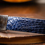 Massimo Caiman Flank Leather Belt // Navy (44)