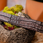 Riccardo Caiman Belly Leather Belt // Brown (44)