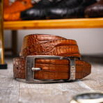 Riccardo Caiman Belly Leather Belt // Bay Apache (44)