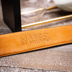 Silvio Caiman Back Leather Belt // Cognac Rustic (48)