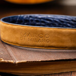 Massimo Caiman Flank Leather Belt // Navy (44)