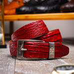 Riccardo Caiman Belly Leather Belt // Red (44)
