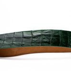 Riccardo Caiman Belly Leather Belt // Forest Green (40)