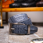 Silvio Caiman Back Leather Belt // Gray (48)