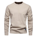Solid Crewneck Pullover // Apricot (M)