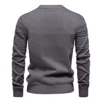 Striped Crewneck Sweater // Dark Gray (M)