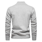 Solid Zip-Up Pullover // Light Gray (M)