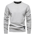 Solid Crewneck Pullover // Light Gray (XL)
