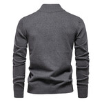 Solid Zip-Up Pullover // Dark Gray (M)